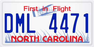 NC license plate DML4471