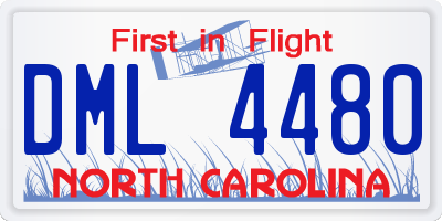 NC license plate DML4480