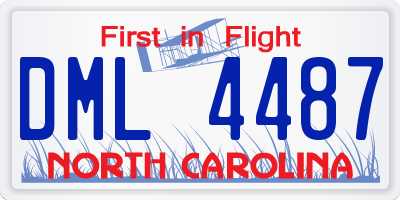 NC license plate DML4487