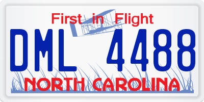 NC license plate DML4488