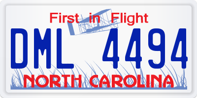 NC license plate DML4494