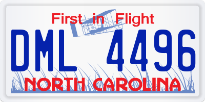 NC license plate DML4496
