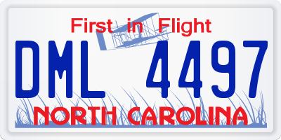 NC license plate DML4497