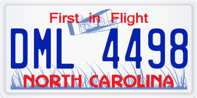 NC license plate DML4498