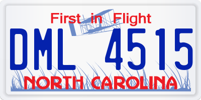 NC license plate DML4515
