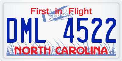 NC license plate DML4522