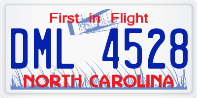 NC license plate DML4528