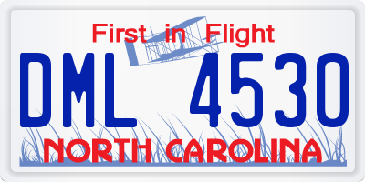 NC license plate DML4530