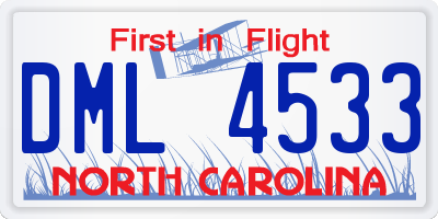NC license plate DML4533