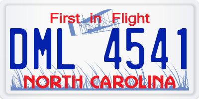 NC license plate DML4541
