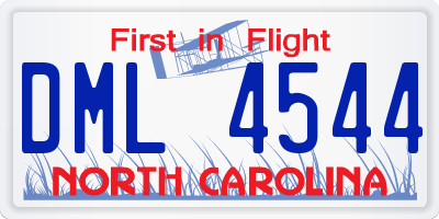 NC license plate DML4544