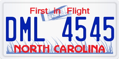 NC license plate DML4545
