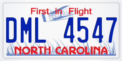 NC license plate DML4547
