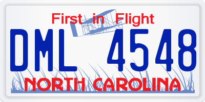 NC license plate DML4548