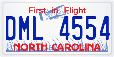 NC license plate DML4554