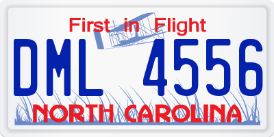 NC license plate DML4556