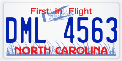 NC license plate DML4563
