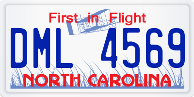 NC license plate DML4569