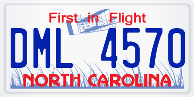 NC license plate DML4570