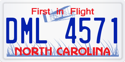 NC license plate DML4571