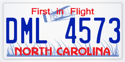 NC license plate DML4573