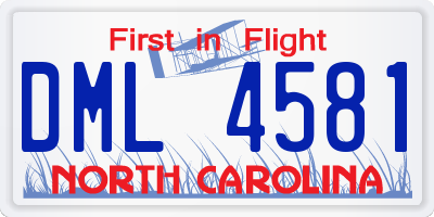 NC license plate DML4581