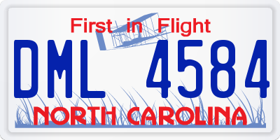 NC license plate DML4584