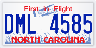 NC license plate DML4585