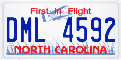 NC license plate DML4592