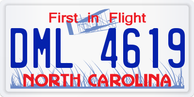 NC license plate DML4619