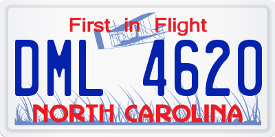 NC license plate DML4620