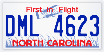 NC license plate DML4623