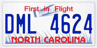 NC license plate DML4624