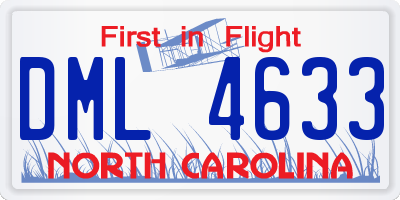 NC license plate DML4633
