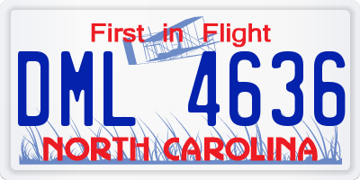NC license plate DML4636