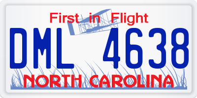 NC license plate DML4638