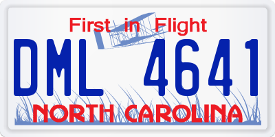 NC license plate DML4641
