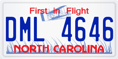 NC license plate DML4646
