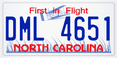 NC license plate DML4651