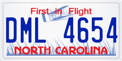 NC license plate DML4654
