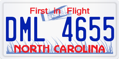 NC license plate DML4655