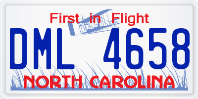NC license plate DML4658