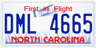 NC license plate DML4665