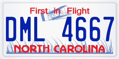 NC license plate DML4667