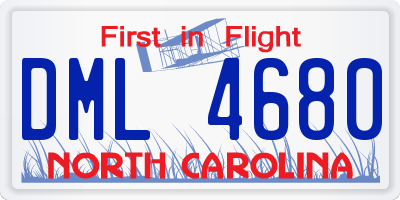 NC license plate DML4680