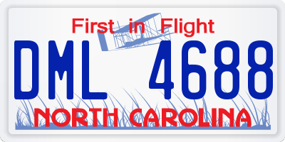 NC license plate DML4688