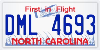 NC license plate DML4693