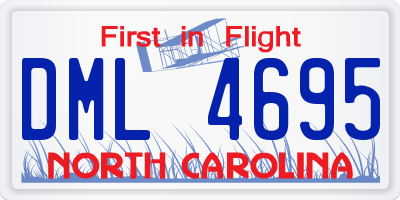 NC license plate DML4695