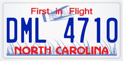 NC license plate DML4710