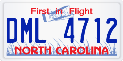 NC license plate DML4712
